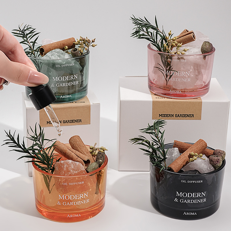 Home Fragrance Accessories - Set Ornamen Aromaterapi Kristal Tanpa Api