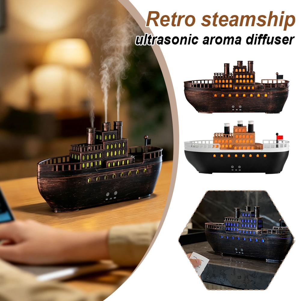 Home Fragrance Accessories - Diffuser Minyak Esensial Ultrasonik Retro Steamboat,