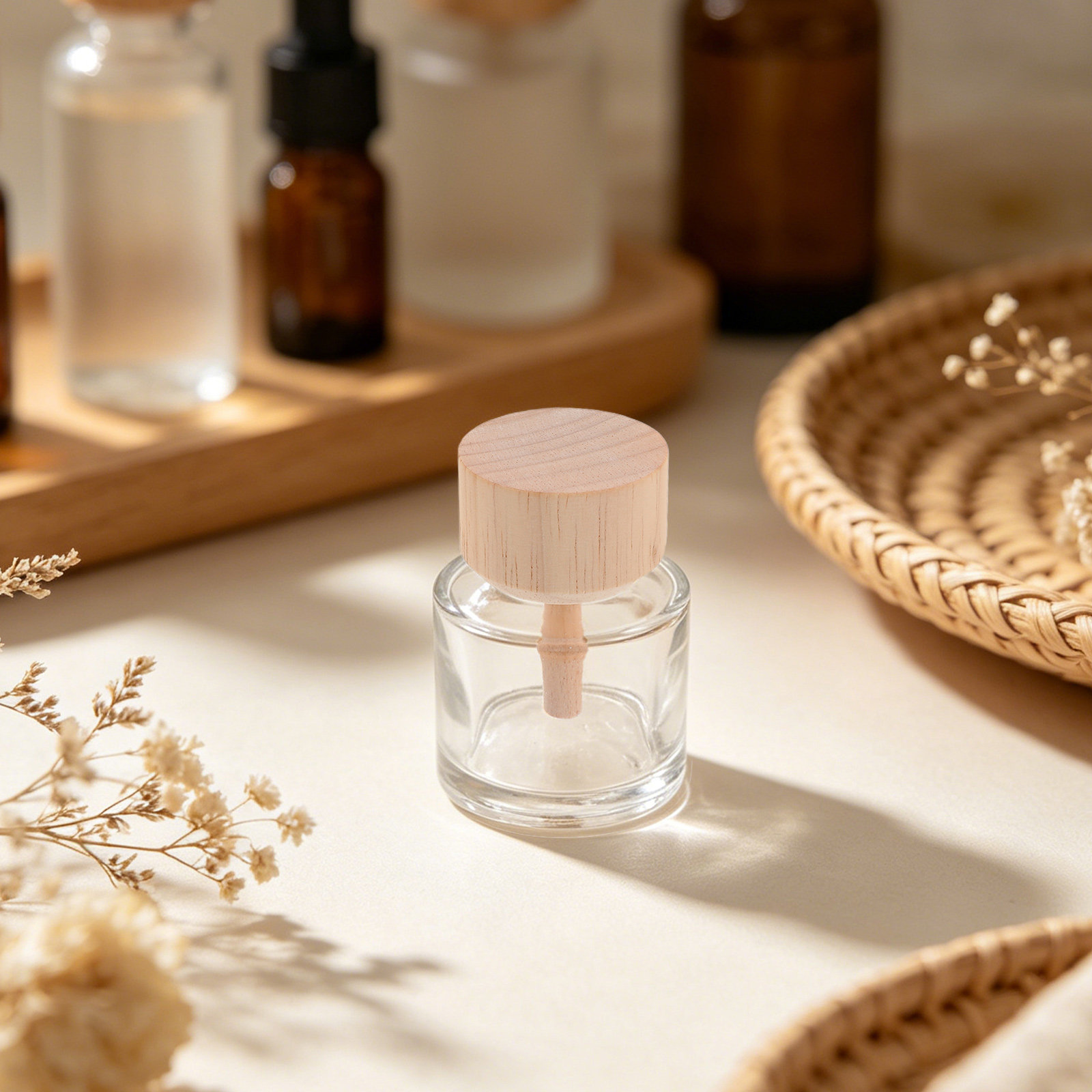 Home Fragrance Essential Oils - 2Pcs Botol Diffuser Reed Kaca Transparan